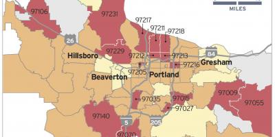 Radon ਦਾ ਨਕਸ਼ਾ Portland ਵਿੱਚ